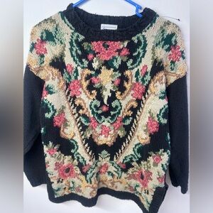 Chic Multicolor Floral Sweater